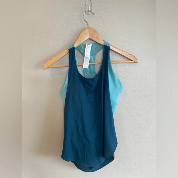 FABLETICS Eco-Conscious Built-In Bra Tank XXS Aqua Blue Sports Bra NWOT - Picture 1 of 13